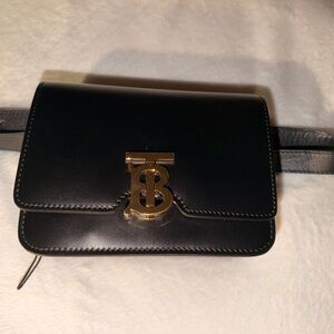Burberry Black Crossbody Bag with Gold Accents